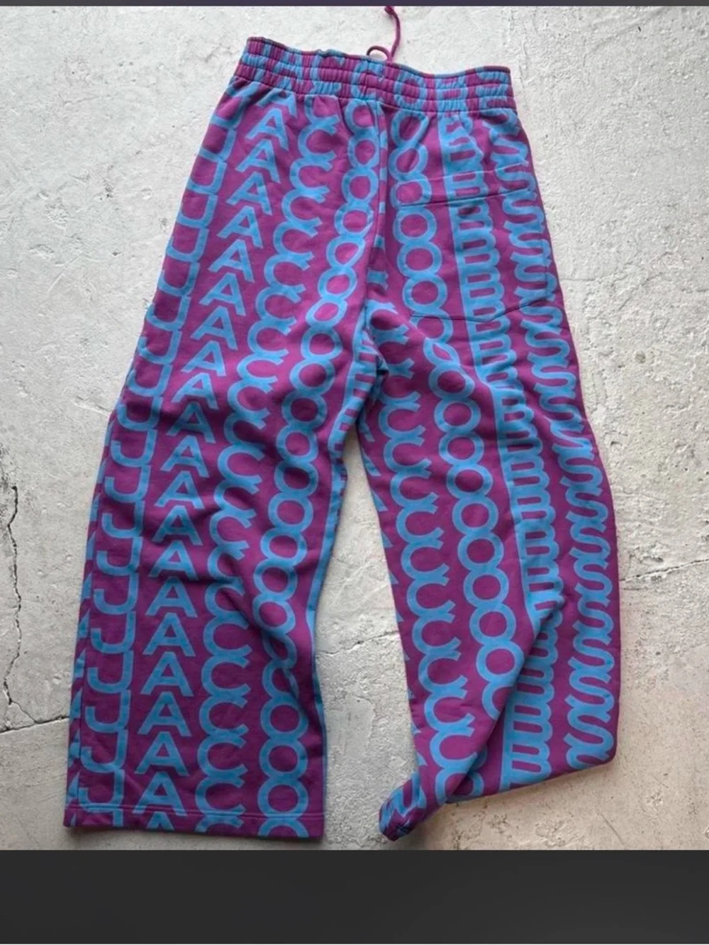 Marc Jacobs Purple Joggers with Teal Logo Stripe
